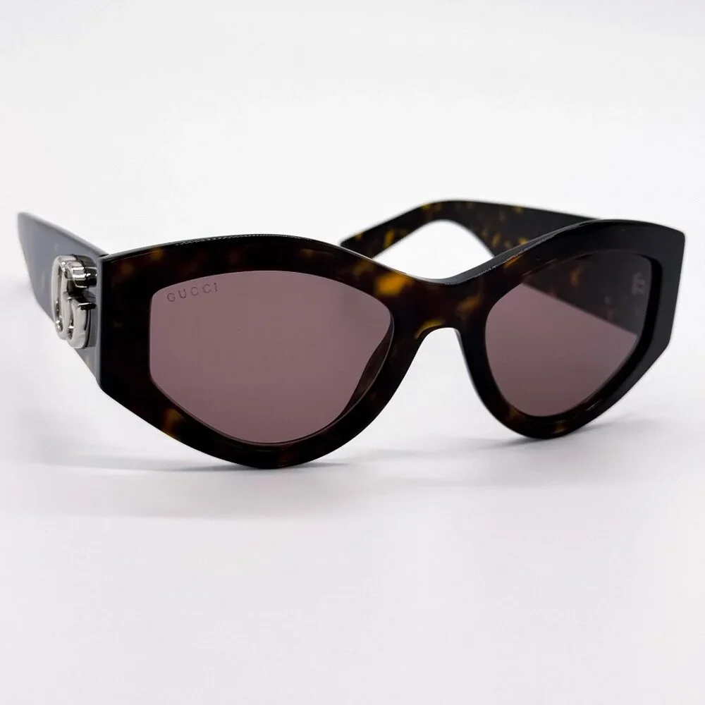 NEW GUCCI SUNGLASSES HAVANA BROWN WOMEN CAT EYE EYEWEAR GUCCI GG1951S 002 - Picture 5 of 11